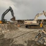 Demolition of Garden City Elementary School in Cranston, RI