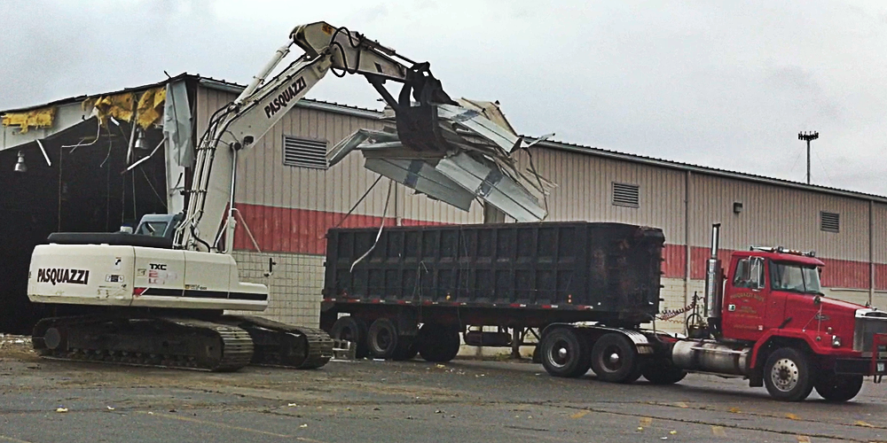 Demolition of a BJ's Wholesale warehouse.